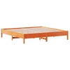 Image de vidaXL Lit en bois massif sans matelas pin brun cireux 200x200