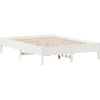 Image de vidaXL Lit en bois massif sans matelas Blanc 120x200 cm pin