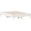 Image de vidaXL Lit en bois massif sans matelas Blanc 135x190 cm pin