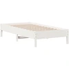 Image de vidaXL Lit en pin massif sans matelas blanc 75x190 cm