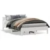 Image de vidaXL Lit en bois massif sans matelas Blanc 140x190 cm pin