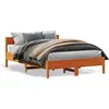Image de vidaXL Lit en bois massif sans matelas pin brun cireux 120x190 cm