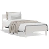 Image de vidaXL Lit en pin massif sans matelas blanc 75x190 cm