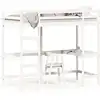 Image de vidaXL Lit surélevé avec bureau blanc 90x200 cm pin massif