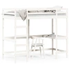 Image de vidaXL Lit surélevé avec bureau Blanc 90x190 cm Pin massif