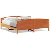 Image de vidaXL Lit en bois massif sans matelas pin brun cireux 200x200