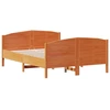 Image de vidaXL Lit en bois massif, sans matelas, en pin brun ciré 160x200