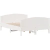 Image de vidaXL Lit en bois massif sans matelas Blanc 135x190 cm pin