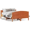 Image de vidaXL Lit en bois massif sans matelas pin brun cireux 135x190 cm