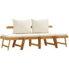 Image de vidaXL Banc de jardin avec coussins 2 en 1 Bois massif Acacia