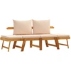 Image de vidaXL Banc de jardin avec coussins 2 en 1 Bois massif Acacia