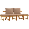 Image de vidaXL Banc de jardin avec coussins 2 en 1 Bois massif Acacia