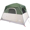 Image de vidaXL Tente de camping 4 personnes Vert Étanche