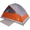 Image de vidaXL Tente de camping dôme 4 personnes grise et orange étanche à l'eau