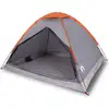 Image de vidaXL Tente de camping dôme 4 personnes grise et orange étanche à l'eau