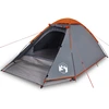 Image de vidaXL Tente de camping dôme 4 personnes grise et orange étanche à l'eau