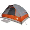 Image de vidaXL Tente de camping dôme 4 personnes grise et orange étanche à l'eau
