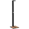 Image de vidaXL Douche de jardin noire 50x55x224 cm Poly rotin et bois d'acacia