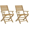 Image de vidaXL Chaises de jardin 2 pcs. Pliable 54,5x61,5x86,5cm bois massif acacia