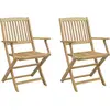 Image de vidaXL Chaises de jardin 2 pcs. Pliable 58x54,5x90 cm bois massif acacia
