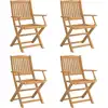 Image de vidaXL Chaises de jardin 4 pcs. Pliable 57,5x54,5x90 cm Bois massif Acacia