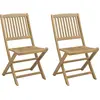 Image de vidaXL Chaises de jardin, lot de 2, pliables, 44 x 50 x 88 cm, bois massif d'acacia