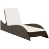 Image de vidaXL Chaise longue avec support Marron 60x205x73 cm Poly rotin