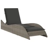 Image de vidaXL Chaise longue avec support Gris 60x205x73 cm Poly rotin