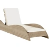 Image de vidaXL Chaise longue avec support Beige 60x205x73 cm Poly rotin