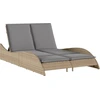 Image de vidaXL Chaise longue avec coussins beige 114x205x73 cm Poly rotin