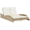 Image de vidaXL Chaise longue avec coussins beige 114x205x73 cm Poly rotin