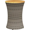 Image de vidaXL Table d'appoint de jardin en forme de tambour Gris Poly rotin & bois massif