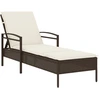 Image de vidaXL Chaise longue avec support Marron 63x200x81 cm Poly rotin