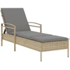 Image de vidaXL Chaise longue avec support Beige 63x200x81 cm Poly rotin