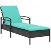 Image de vidaXL | Chaise longue | avec coussin Noir 63 x 200 x 81 cm en rotin synthétique
