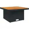 Image de vidaXL Table de jardin noire 80x80x71 cm Poly rotin et bois d'acacia