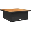 Image de vidaXL Table de jardin noire 110x110x71 cm Poly rotin et bois d'acacia