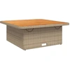 Image de vidaXL Table de jardin beige 110x110x71 cm Poly rotin et bois d'acacia
