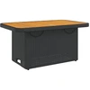 Image de vidaXL Table de jardin noire 90x55x71 cm Poly rotin et bois d'acacia