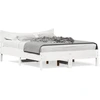 Image de vidaXL Lit en bois massif sans matelas Blanc 140x190 cm pin