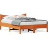 Image de vidaXL Lit en bois massif sans matelas pin brun cireux 120x190 cm