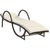 Image de vidaXL Chaise longue avec support Marron 60x199x42 cm Poly rotin