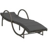 Image de vidaXL Chaise longue avec support Gris 60x199x42 cm Poly rotin