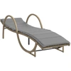 Image de vidaXL Chaise longue avec support Beige 60x199x42 cm Poly rotin