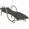 Image de vidaXL Chaise longue avec support gris clair 60x199x42 cm Poly rotin