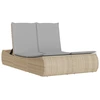 Image de vidaXL Bain de soleil double avec coussins Beige Poly Rattan