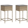 Image de vidaXL Tabouret de bar de jardin avec coussin 2 pcs. Beige Poly Rattan