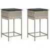 Image de vidaXL Tabouret de bar de jardin avec coussins 2 pcs. Gris clair Poly rotin