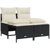Image de vidaXL Ensemble de salon de jardin 4 pièces avec coussins noir poly rotin