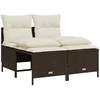 Image de vidaXL Ensemble de salon de jardin 4 pièces avec coussins Marron Poly Rattan